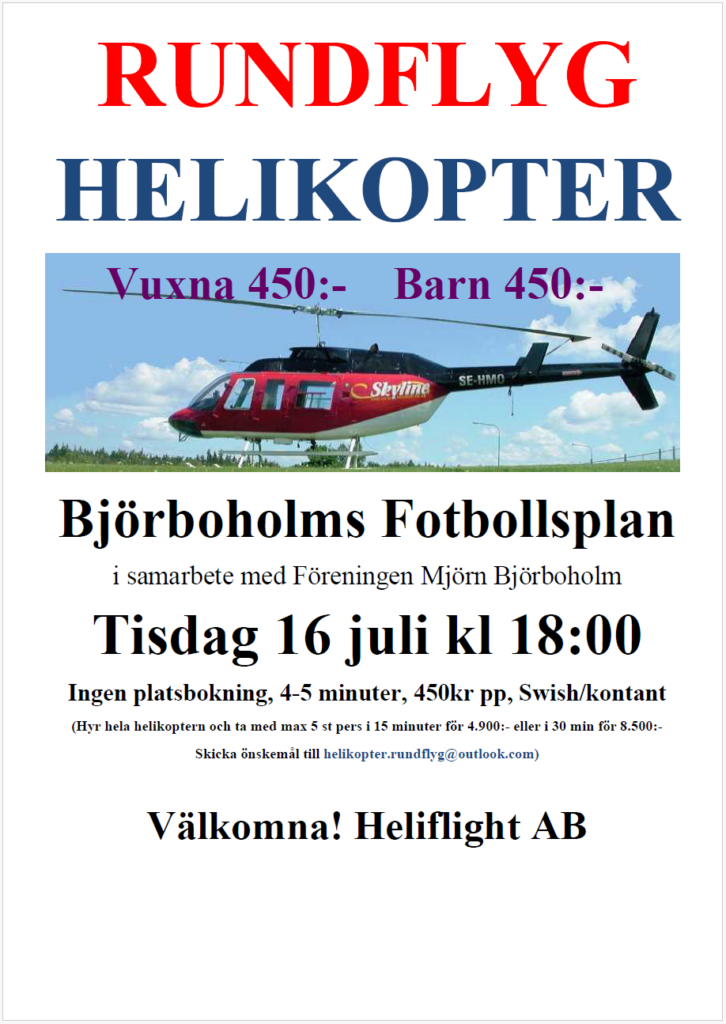 Helikoptertur i Björboholm 2024.